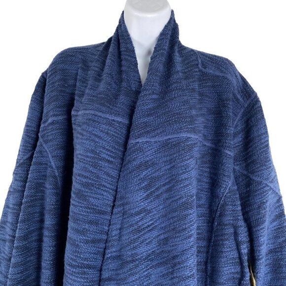 One World Reversible Open Cardigan Women's‎ 3X Blue Cotton Blend NWT CJ-1134 - Picture 4 of 15